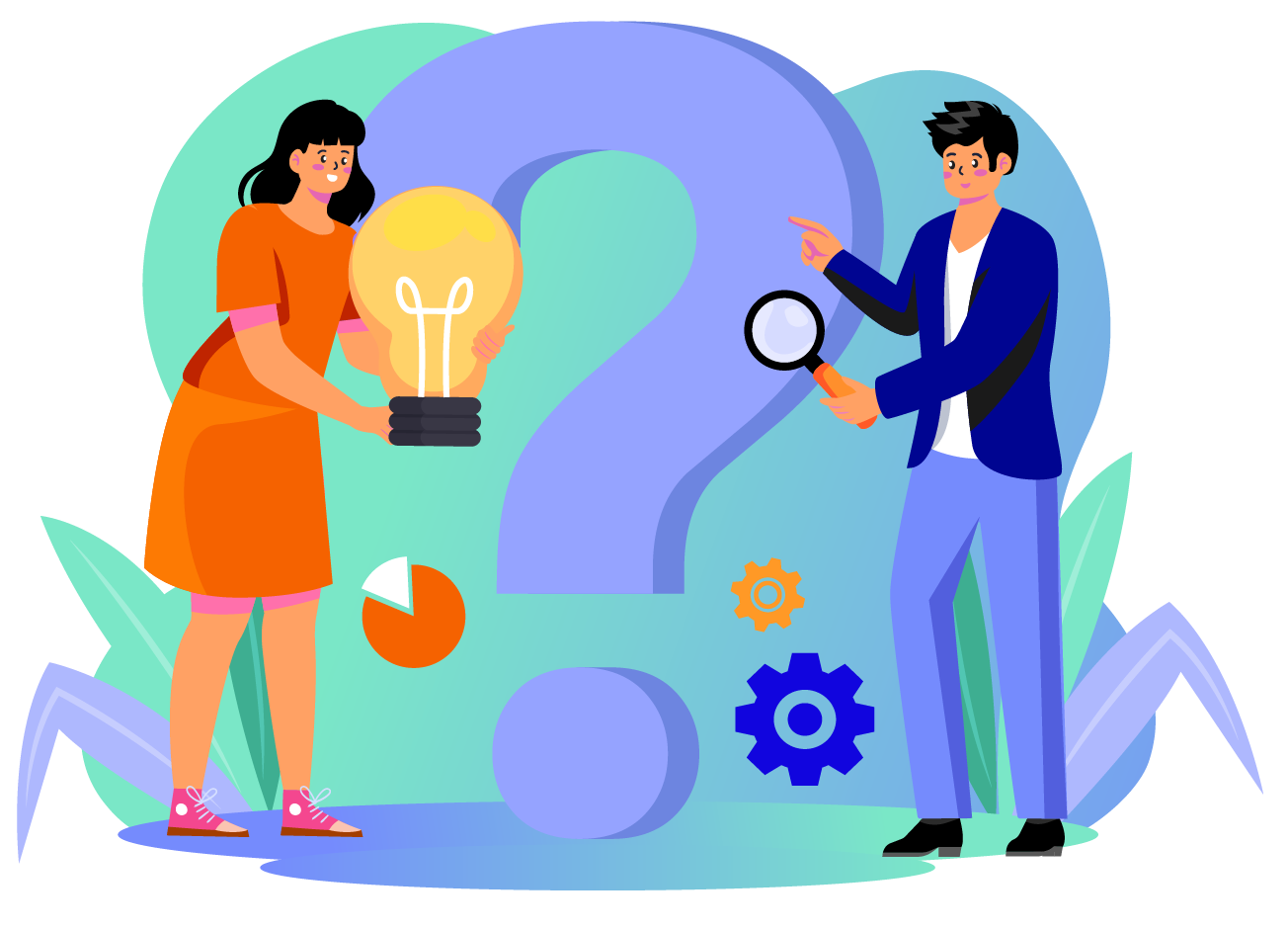 Two colleagues share and explore ideas